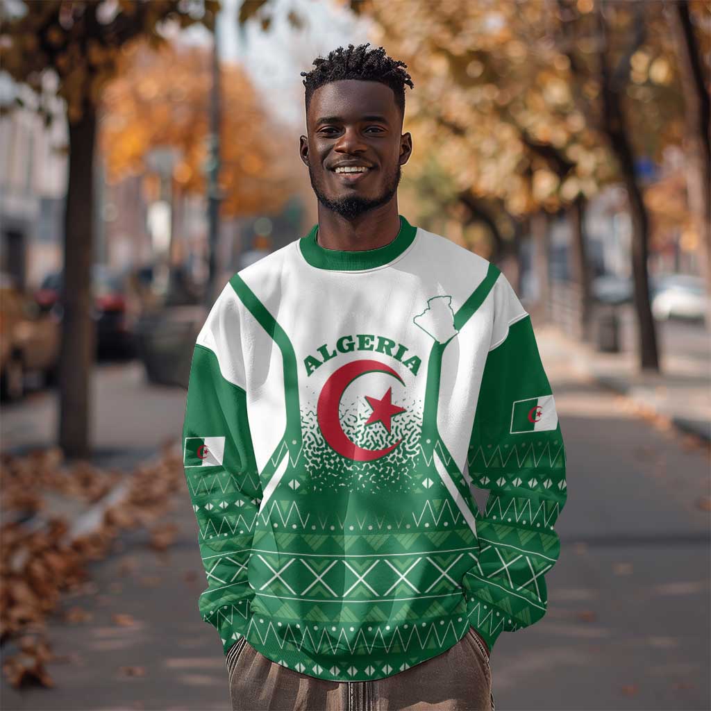 Personalized Afro Algeria Sweatshirt Coat Of Arms African Pattern LT14