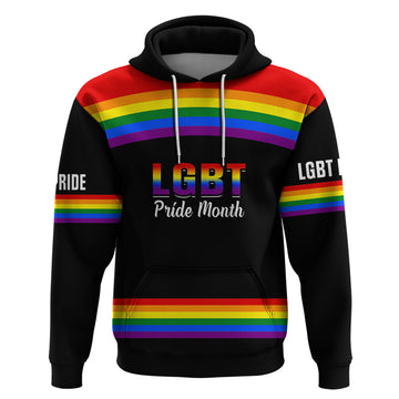 Pride Month LGBT Hoodie Proud Of Who I Am Black LT14
