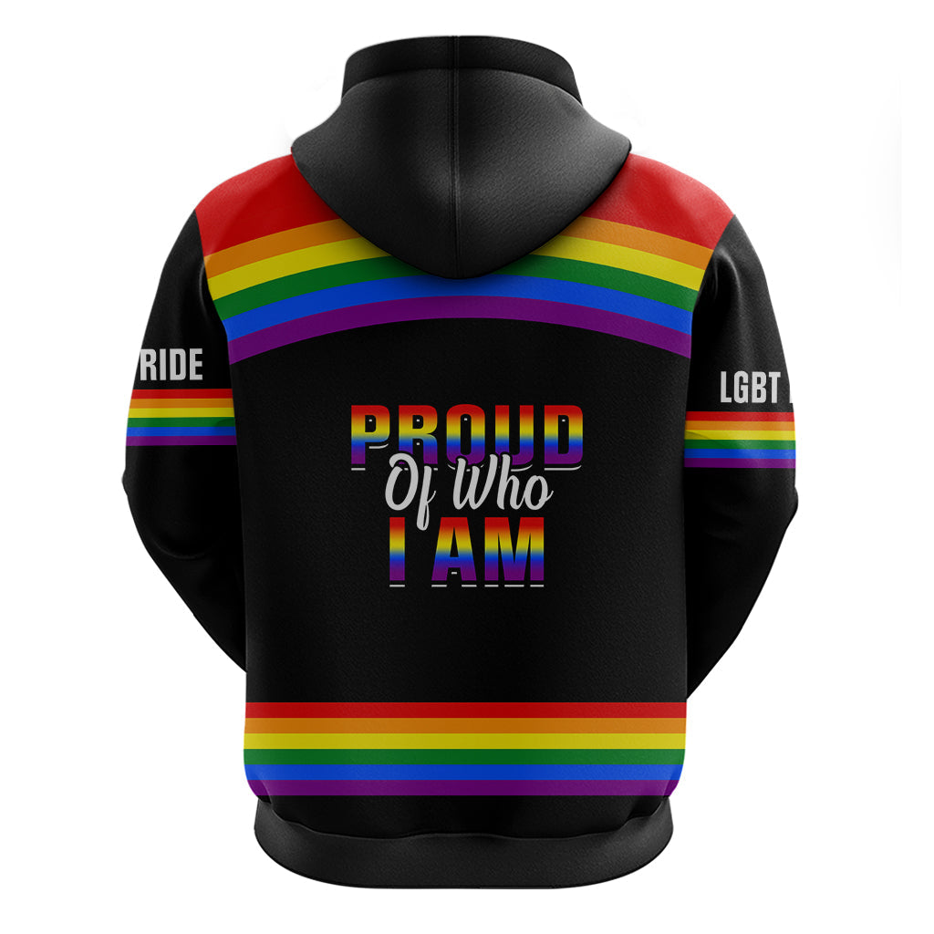 Pride Month LGBT Hoodie Proud Of Who I Am Black LT14