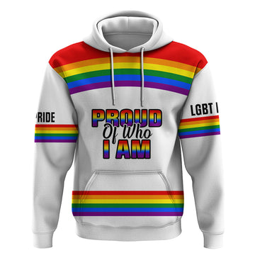 Pride Month LGBT Hoodie Proud Of Who I Am White LT14