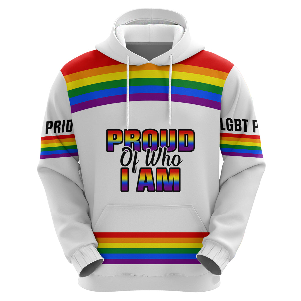 Pride Month LGBT Hoodie Proud Of Who I Am White LT14