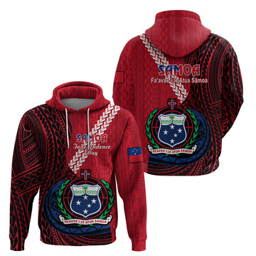 Samoa Hoodie Happy Independence Day Samoan Red Pattern LT14