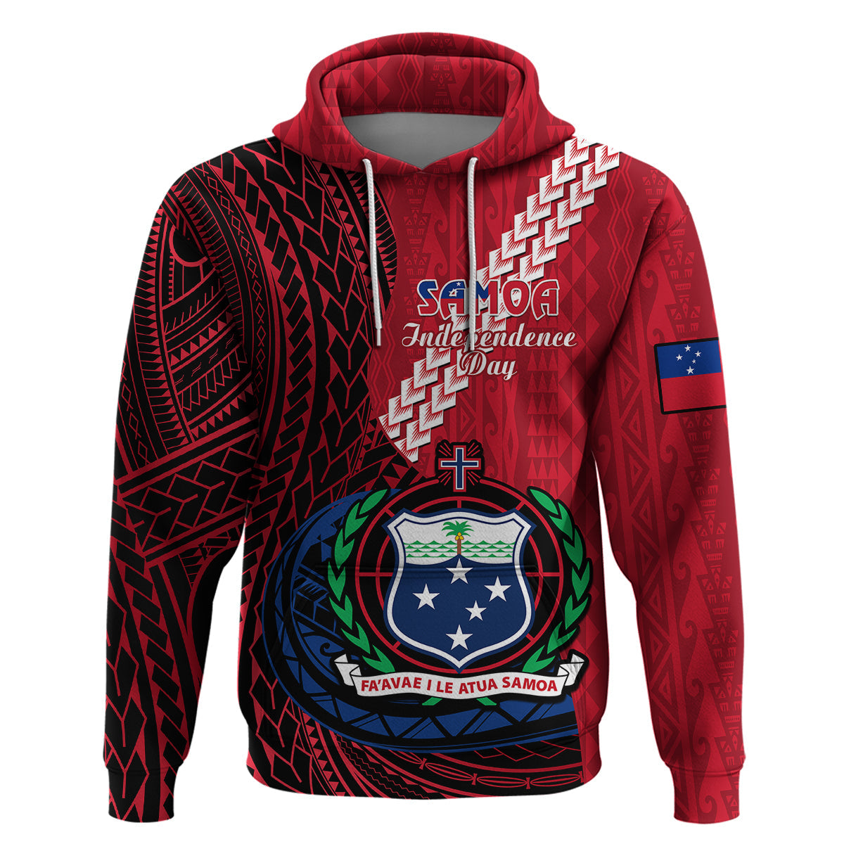 Samoa Hoodie Happy Independence Day Samoan Red Pattern LT14