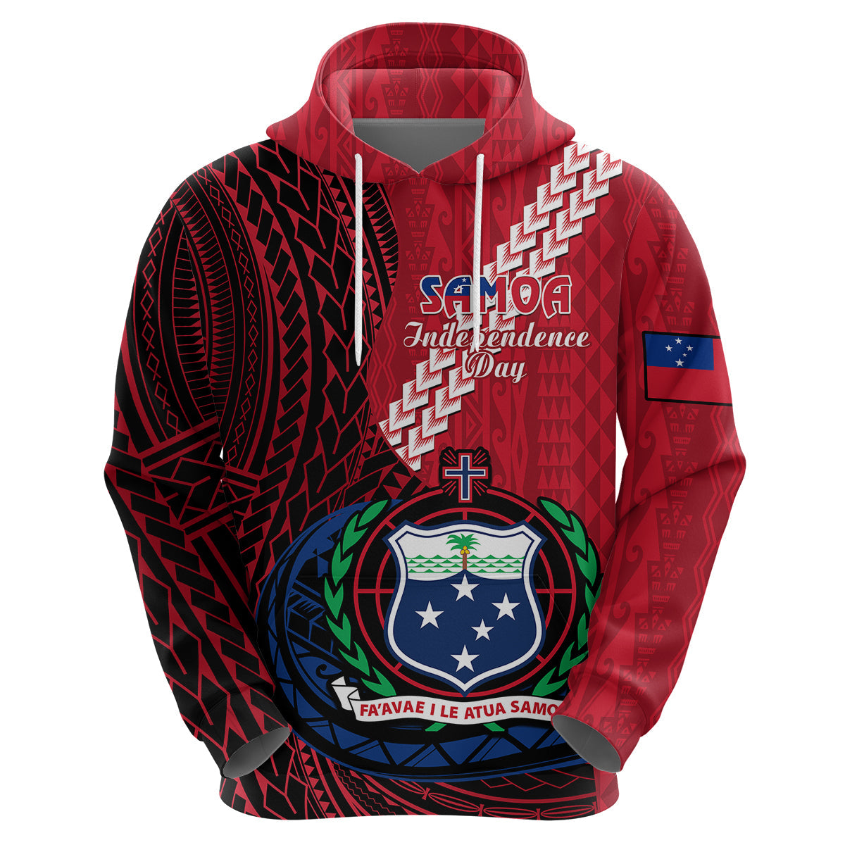 Samoa Hoodie Happy Independence Day Samoan Red Pattern LT14