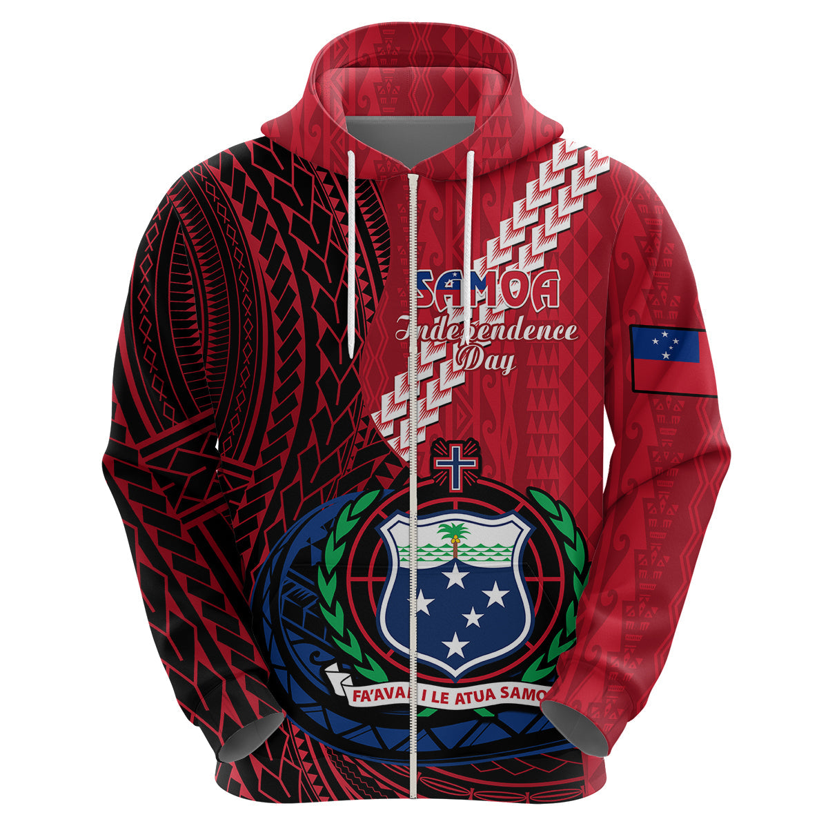 Samoa Hoodie Happy Independence Day Samoan Red Pattern LT14