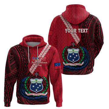 Custom Samoa Hoodie Happy Independence Day Samoan Red Pattern LT14