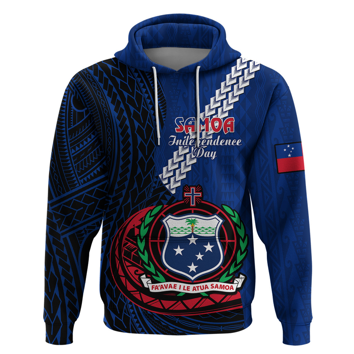 Samoa Hoodie Happy Independence Day Samoan Blue Pattern LT14