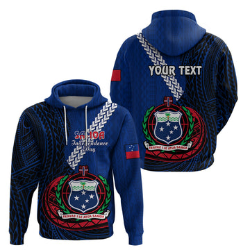 Custom Samoa Hoodie Happy Independence Day Samoan Blue Pattern LT14