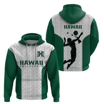 Hawaii Volleyball Hoodie Hawaiian Kakau White Style LT14