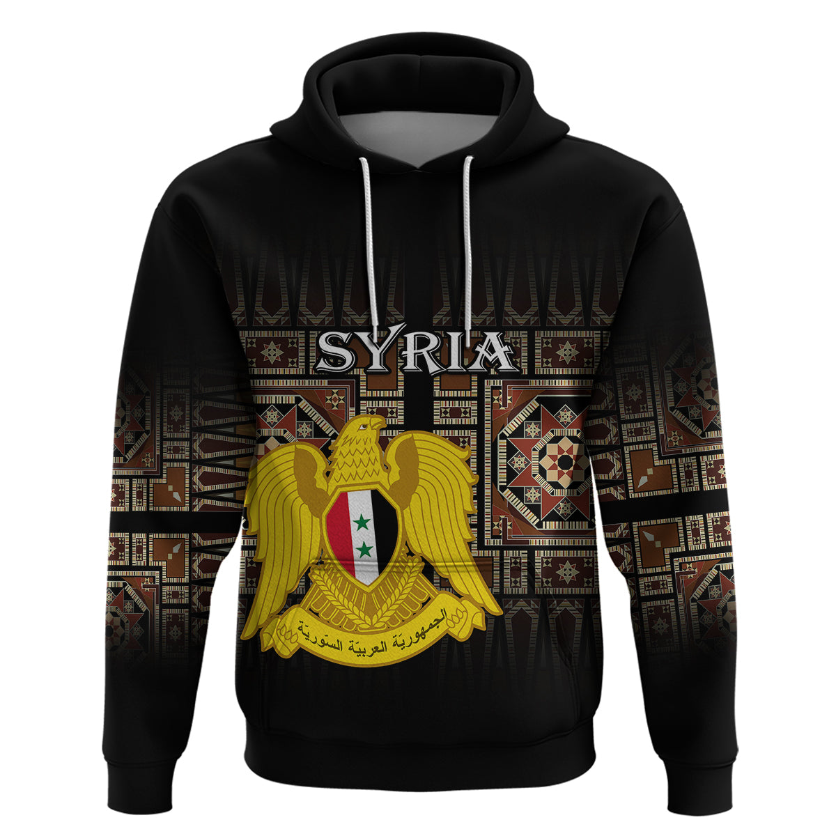 Syria Hoodie Coat Of Arms Mix Syrian Mosaic LT14