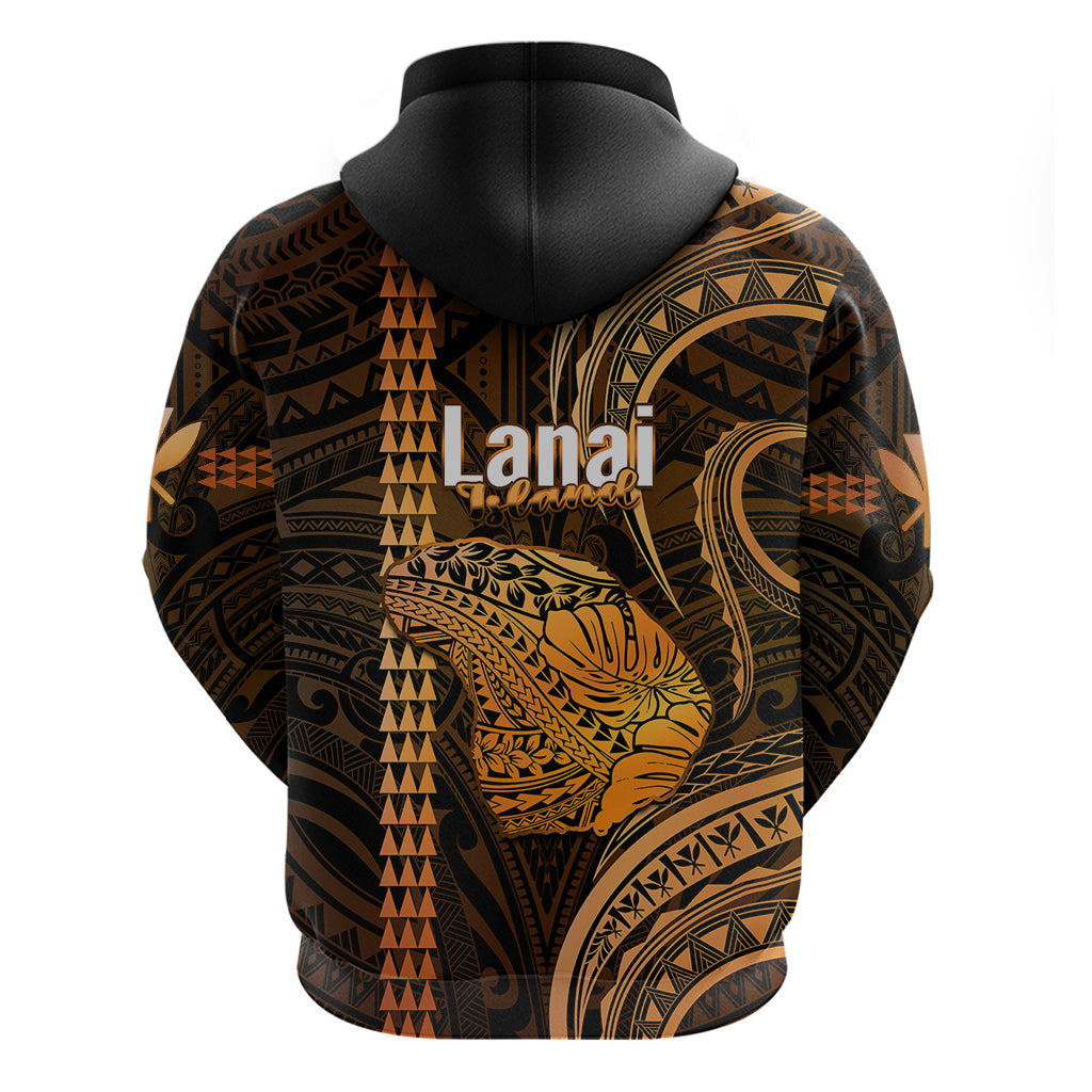 Polynesian Pride Hawaiian Islands Hoodie Lani Map Gold Kanaka With Kakau LT14
