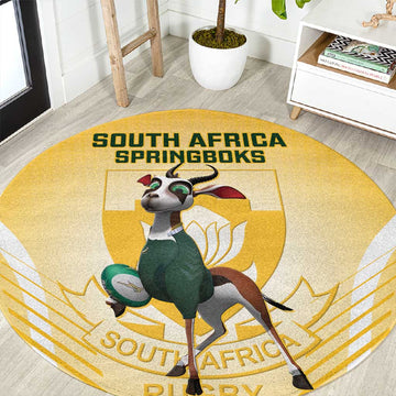 South Africa Rugby Round Carpet Cute Springboks Mascot LT14