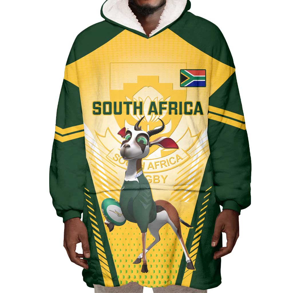 South Africa Rugby Wearable Blanket Hoodie Cute Springboks Mascot LT14
