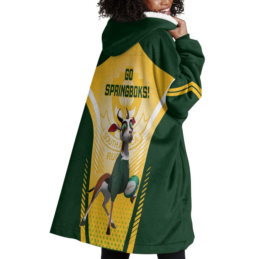 South Africa Rugby Wearable Blanket Hoodie Cute Springboks Mascot LT14