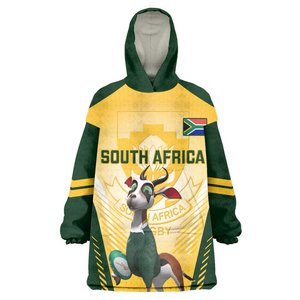 South Africa Rugby Wearable Blanket Hoodie Cute Springboks Mascot LT14