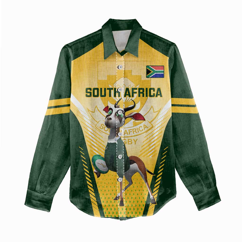 South Africa Rugby Women Casual Shirt Cute Springboks Mascot LT14