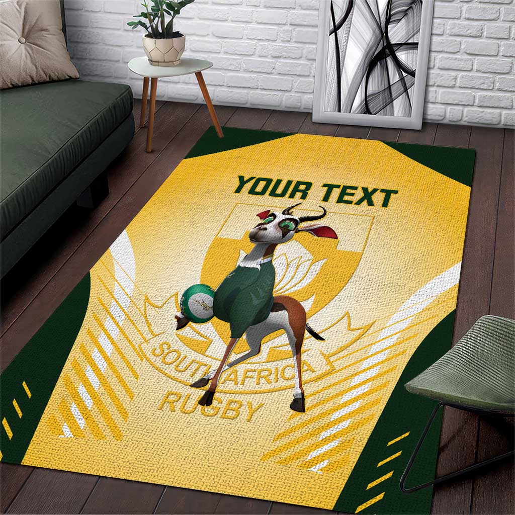 Custom South Africa Rugby Area Rug Cute Springboks Mascot LT14