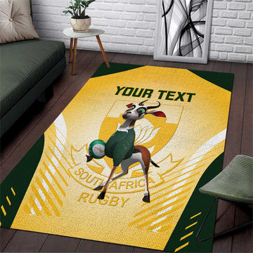 Custom South Africa Rugby Area Rug Cute Springboks Mascot LT14