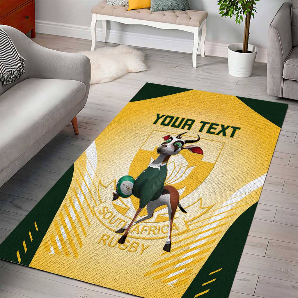 Custom South Africa Rugby Area Rug Cute Springboks Mascot LT14