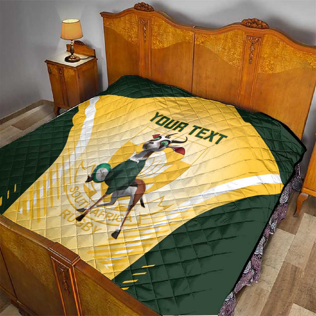 Custom South Africa Rugby Quilt Cute Springboks Mascot LT14