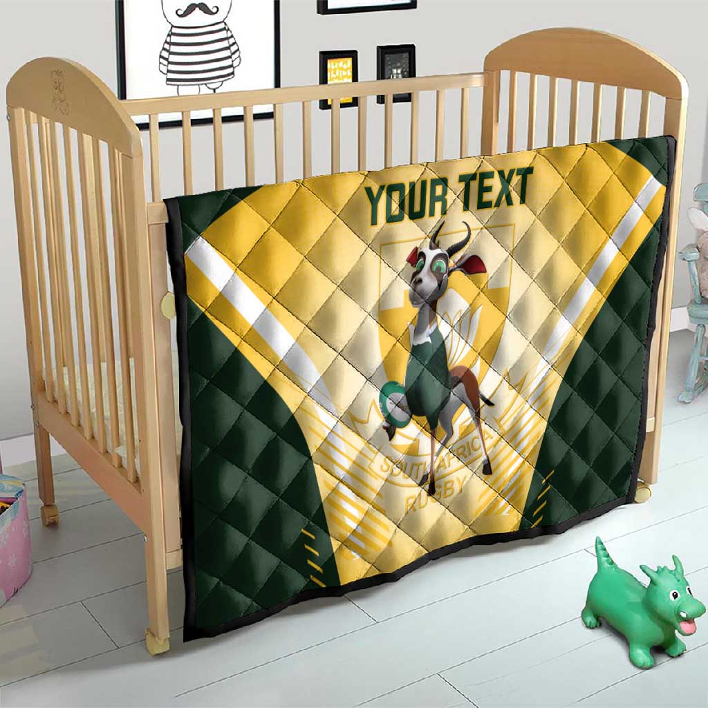 Custom South Africa Rugby Quilt Cute Springboks Mascot LT14