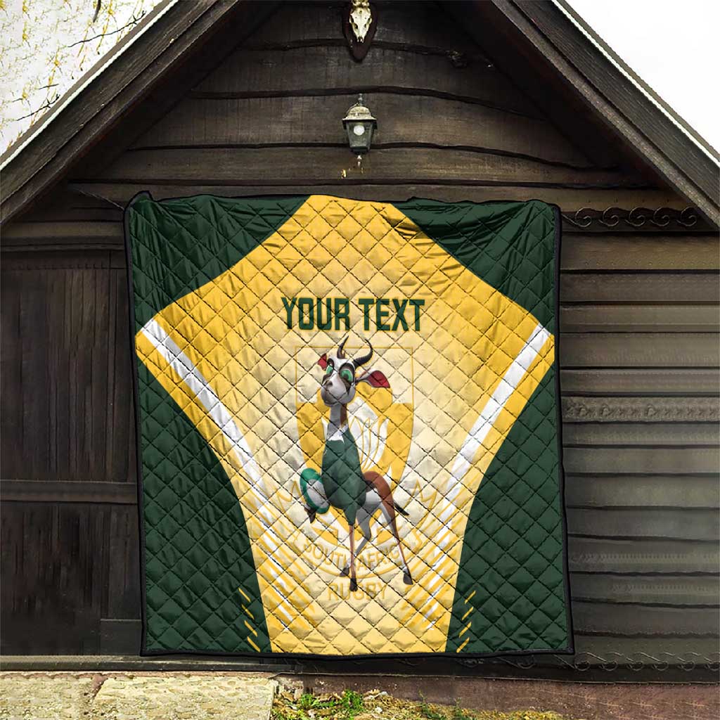 Custom South Africa Rugby Quilt Cute Springboks Mascot LT14