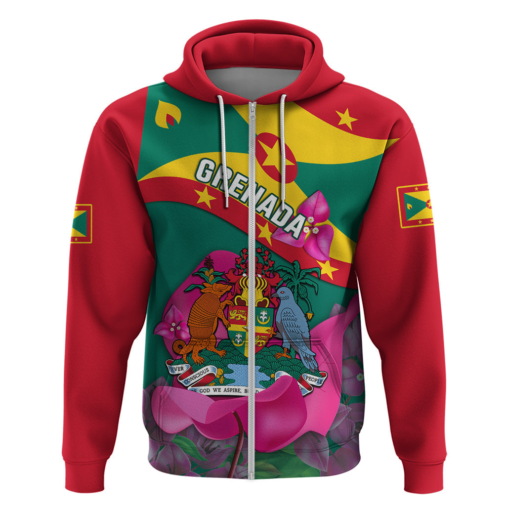 Grenada Independence Day Hoodie Gwenad Bougainvillea Flowers LT14