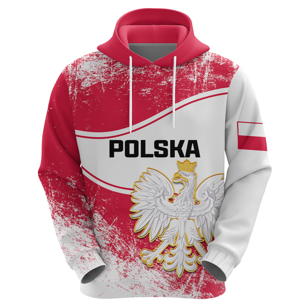 Poland Constitution Day Hoodie Coat Of Arms Grunge Style LT14