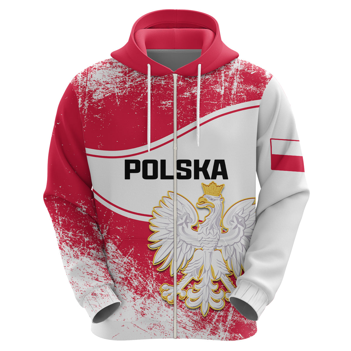 Poland Constitution Day Hoodie Coat Of Arms Grunge Style LT14