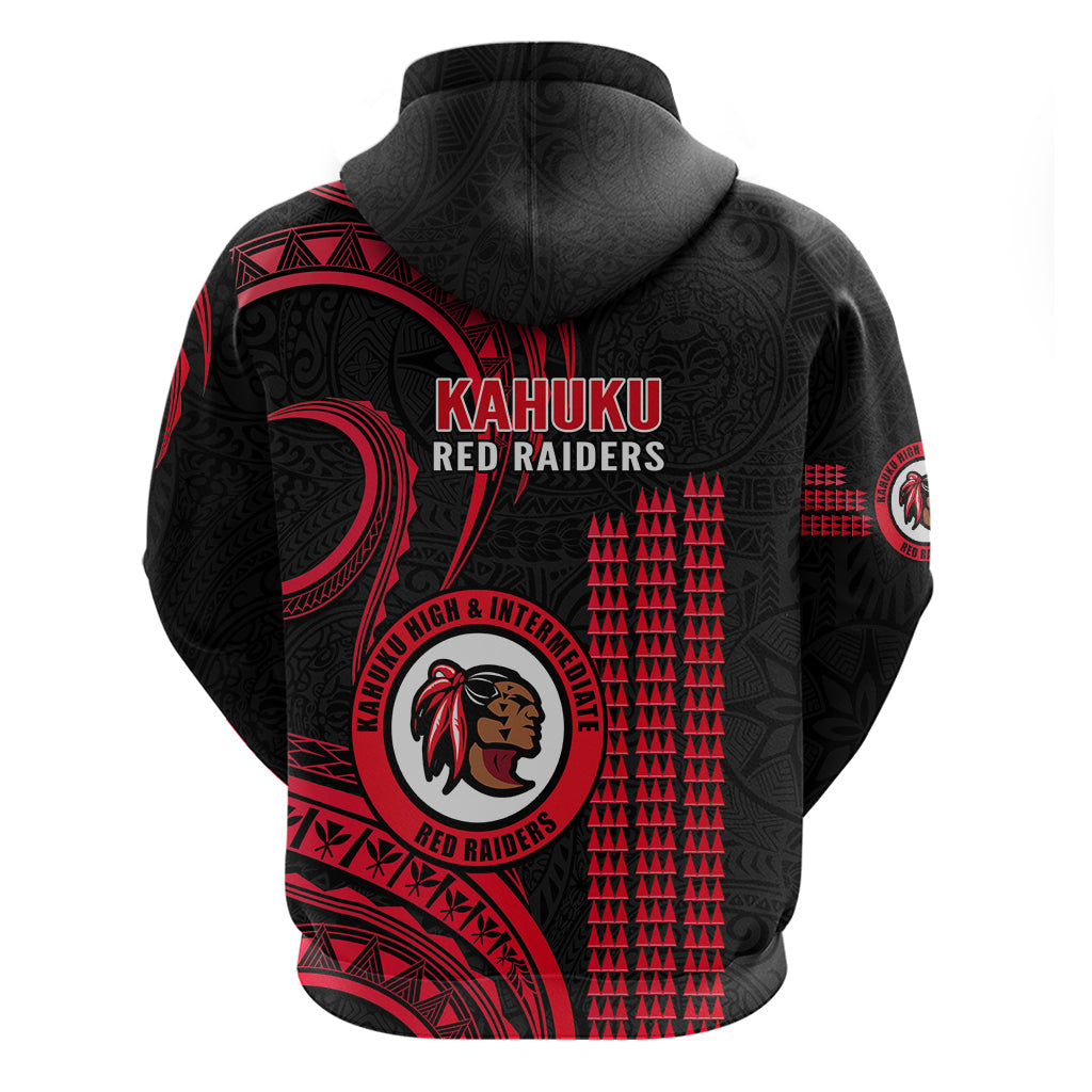 Hawaii Kahuku High And Intermediate School Hoodie Red Raiders Kakau Pattern LT14