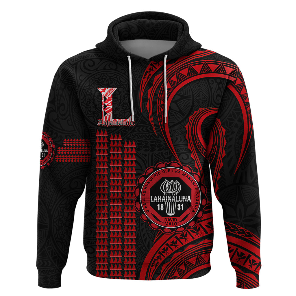 Personalised Hawaii Lahainaluna High School Hoodie Polynesian Kakau Pattern LT14