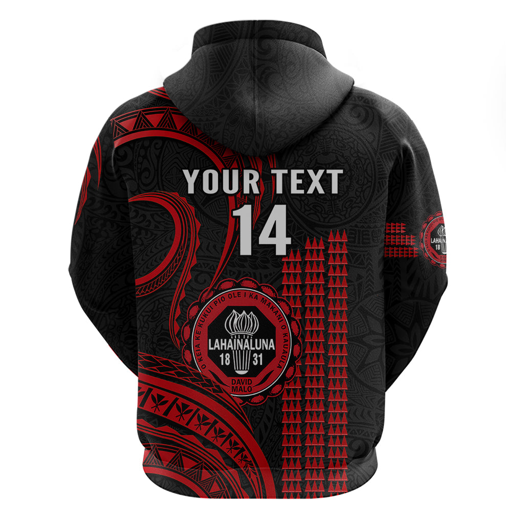 Personalised Hawaii Lahainaluna High School Hoodie Polynesian Kakau Pattern LT14