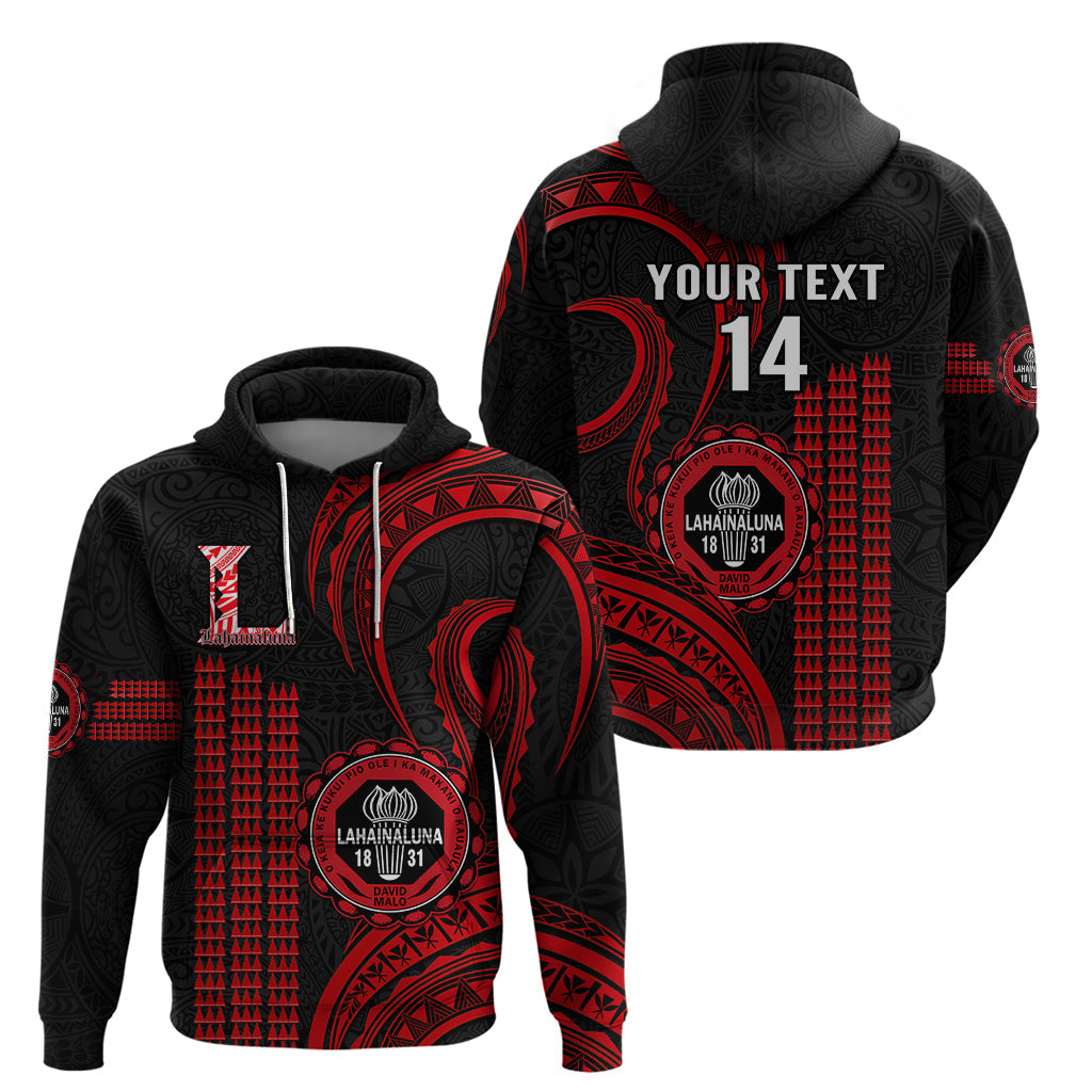 Personalised Hawaii Lahainaluna High School Hoodie Polynesian Kakau Pattern LT14