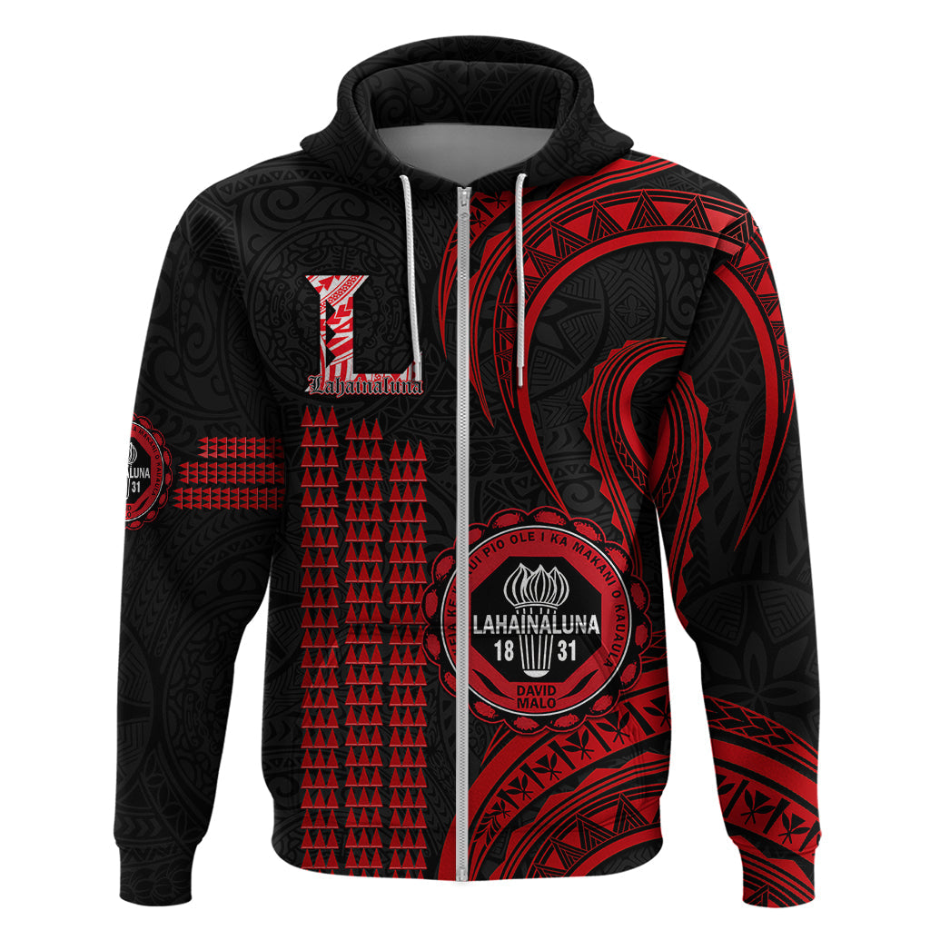 Personalised Hawaii Lahainaluna High School Hoodie Polynesian Kakau Pattern LT14