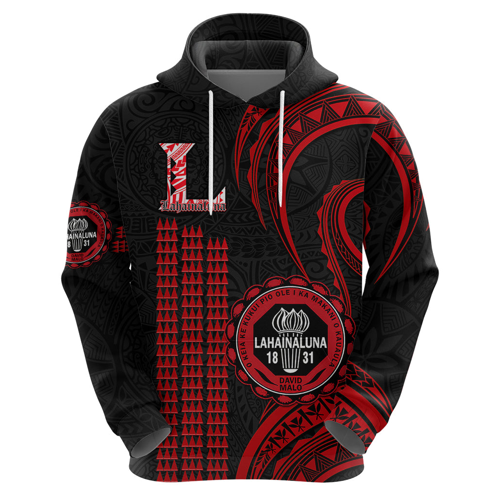 Personalised Hawaii Lahainaluna High School Hoodie Polynesian Kakau Pattern LT14