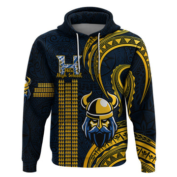 Hawaii Hilo High School Hoodie Vikings Polynesian Kakau Pattern LT14
