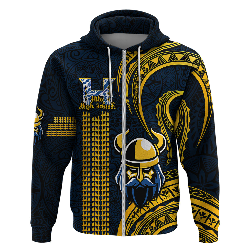 Personalised Hawaii Hilo High School Hoodie Vikings Polynesian Kakau Pattern LT14