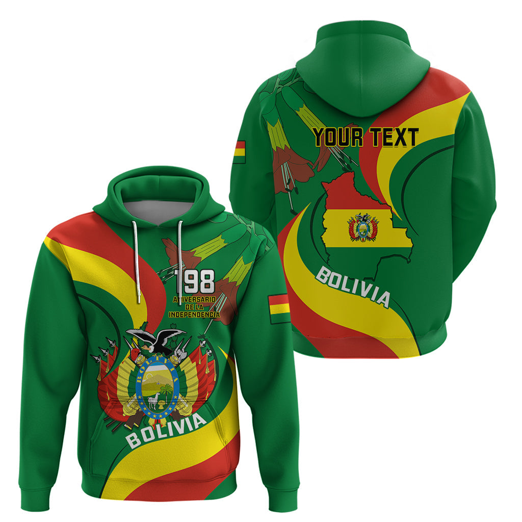 Personalised Bolivia Hoodie Bolivian Kantuta Happy 198th Independence Day LT14
