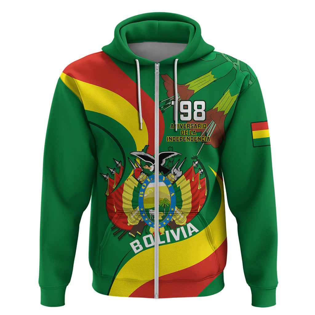 Personalised Bolivia Hoodie Bolivian Kantuta Happy 198th Independence Day LT14