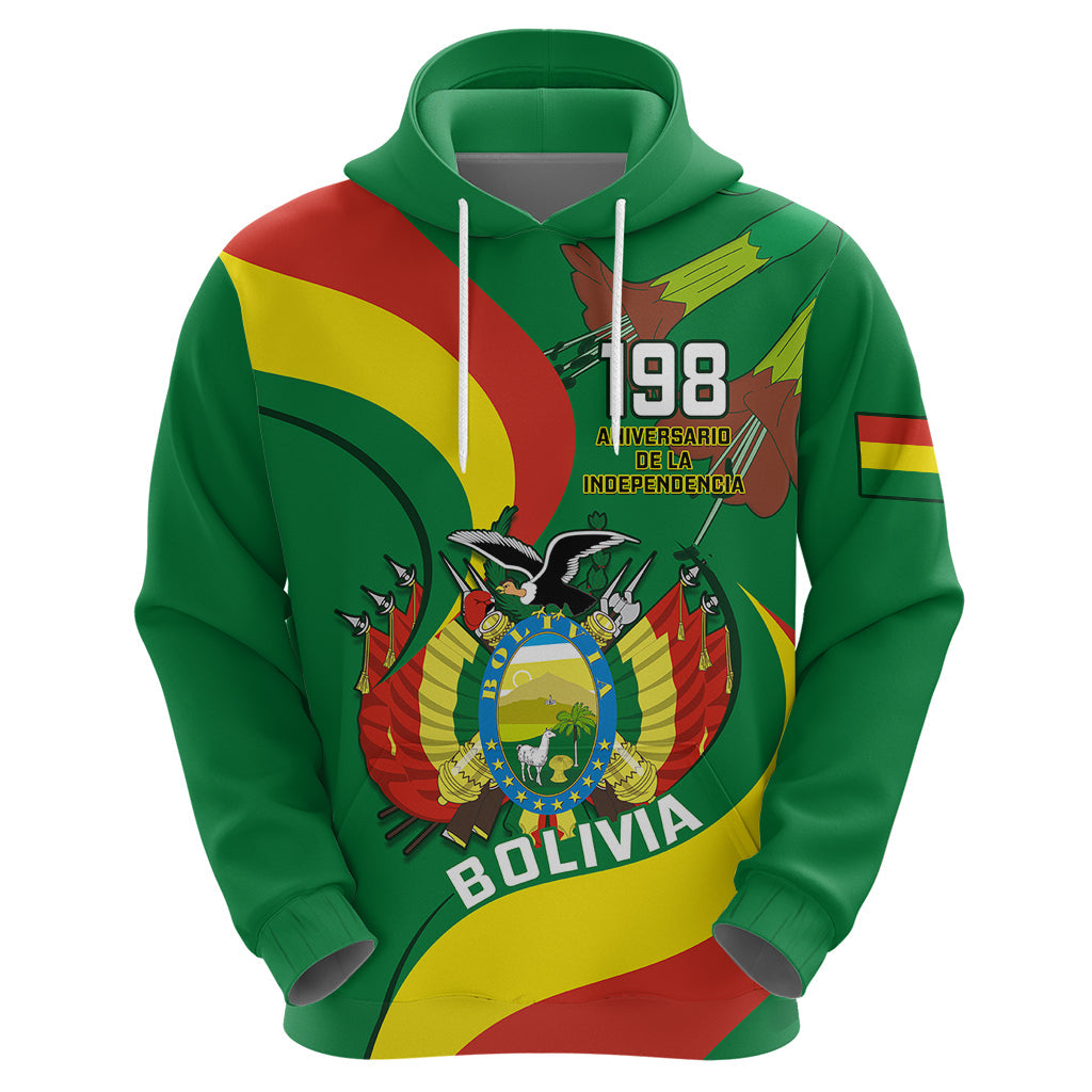 Personalised Bolivia Hoodie Bolivian Kantuta Happy 198th Independence Day LT14
