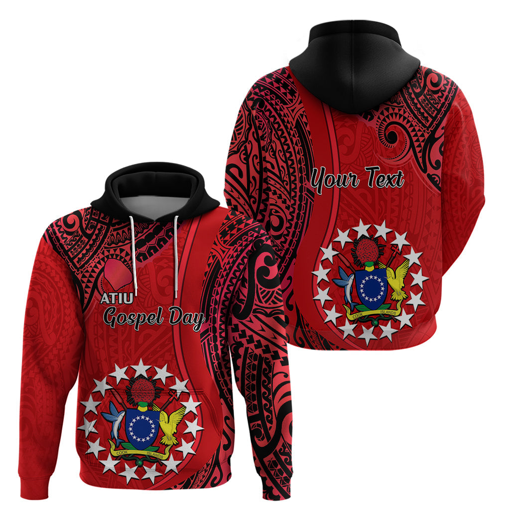 Personalised 20 July Atiu Island Gospel Day Hoodie Cook Islands Tribal Pattern LT14