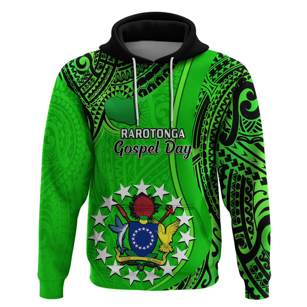 Personalised 25 July Rarotonga Island Gospel Day Hoodie Cook Islands Tribal Pattern LT14