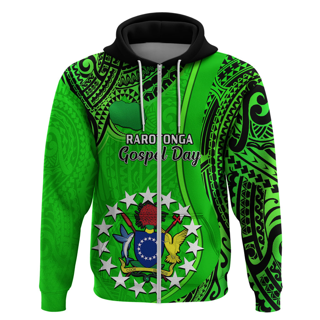 Personalised 25 July Rarotonga Island Gospel Day Hoodie Cook Islands Tribal Pattern LT14
