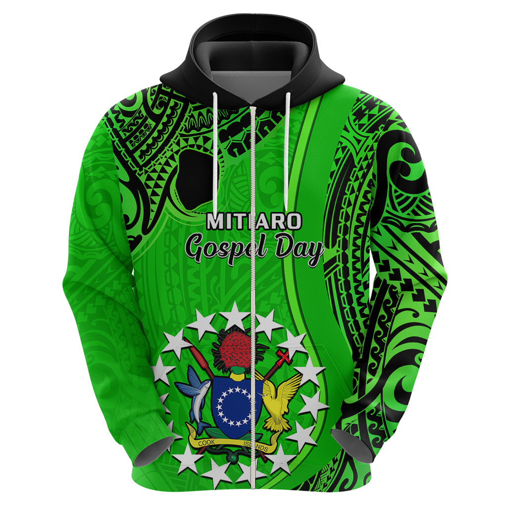 Personalised 21 July Mitiaro Island Gospel Day Hoodie Cook Islands Tribal Pattern LT14