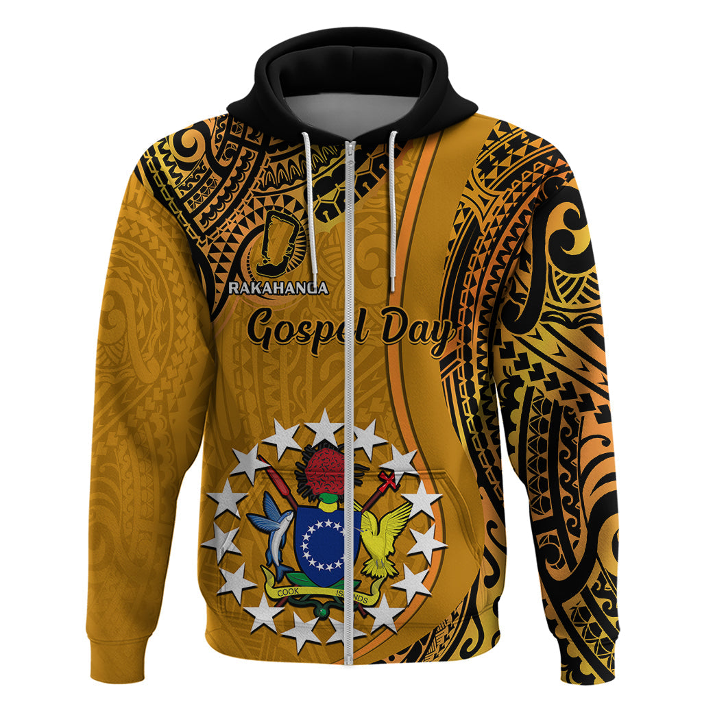 Personalised 15 August Rakahanga Island Gospel Day Hoodie Cook Islands Tribal Pattern LT14