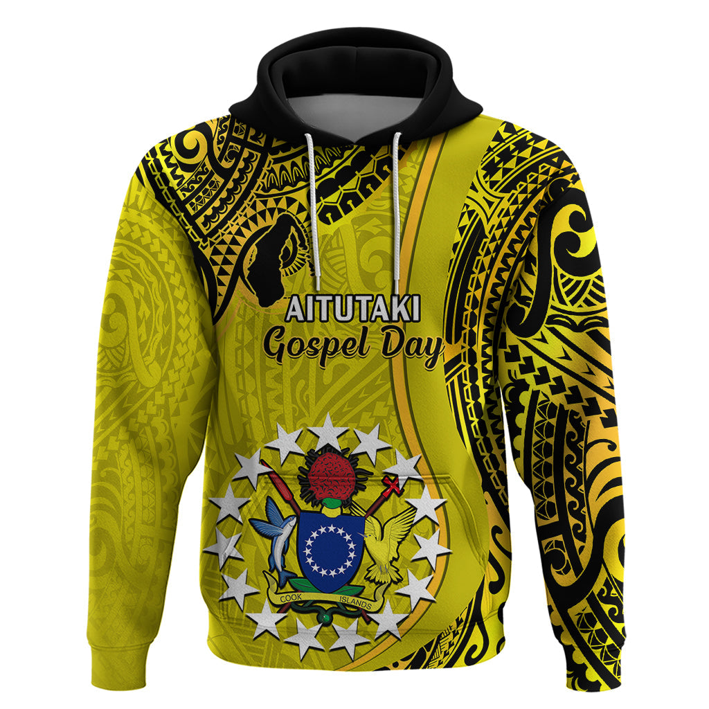 Personalised 27 October Aitutaki Island Gospel Day Hoodie Cook Islands Tribal Pattern LT14