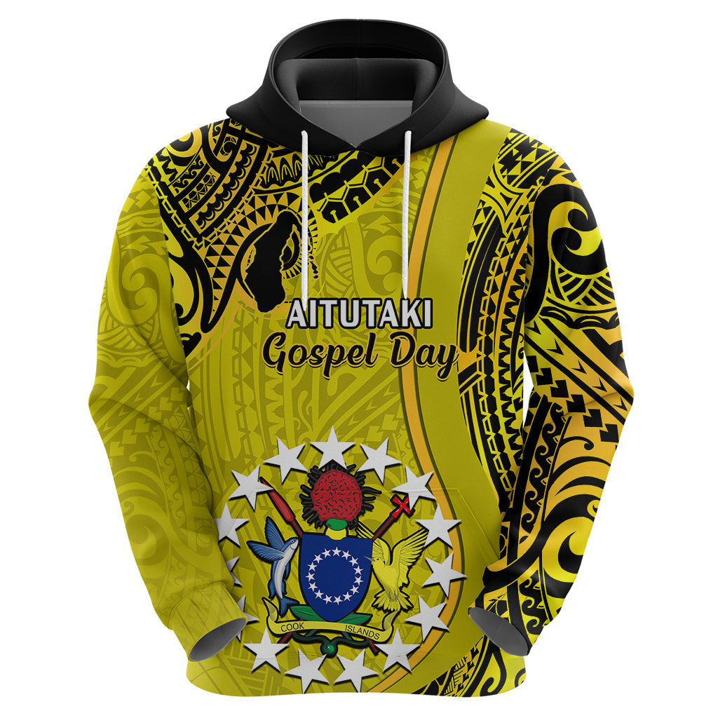 Personalised 27 October Aitutaki Island Gospel Day Hoodie Cook Islands Tribal Pattern LT14