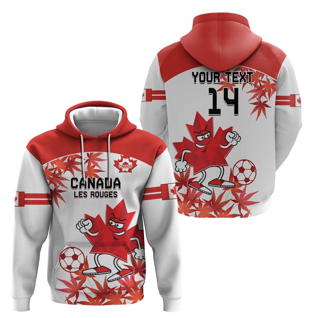 Custom Canada Soccer Hoodie Les Rouges Cute Maple Leaf Mascot LT14