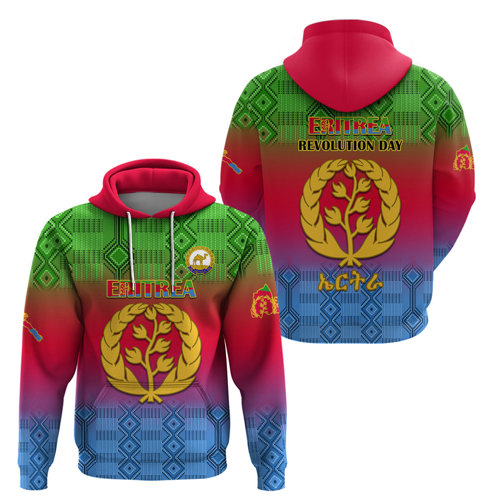 Eritrea Revolution Day Hoodie Eritrean Kente Pattern Gradient Style LT14