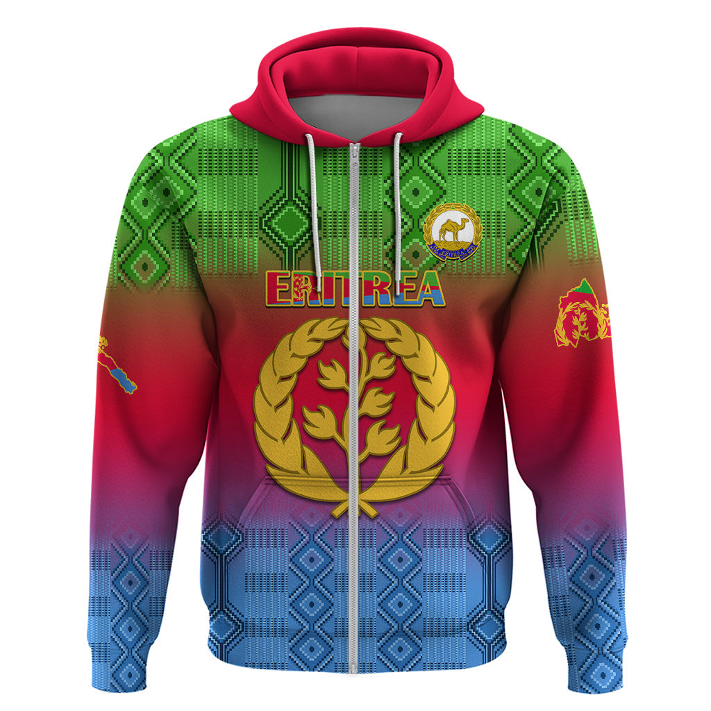 Eritrea Revolution Day Hoodie Eritrean Kente Pattern Gradient Style LT14